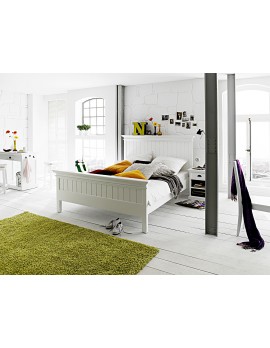 Doppelbett im Landhausstil in weiß, King Size, Breite 200x200 cm