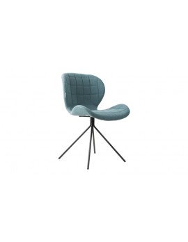 Design Stuhl blau modern Holz Metall 