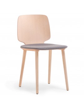 Stuhl gepolstert Holz-Natur, Design-Stuhl gepolstert Naturholz