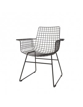 Stuhl Metall schwarz, Esszimmerstuhl schwarz, Stuhl mit Armlehne Metall