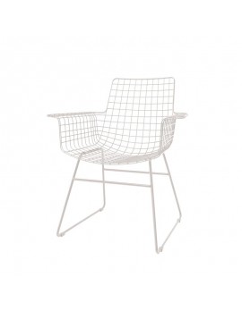 Stuhl Metall weiß, Esszimmerstuhl weiß, Stuhl mit Armlehne Metall