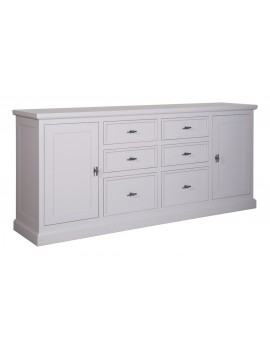 Anrichte weiß, Schrank weiß, Kommode weiß,  Wohnzimmerschrank weiß Landhausstil, Breite 217cm