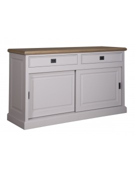 Anrichte mit Eiche weiß, Kommode mit Eiche weiß, Schrank mit Eiche weiß,  Wohnzimmerschrank mit Eiche weiß Landhausstil, Breite 157cm