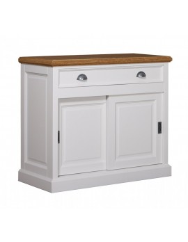 Anrichte mit Eiche weiß, Kommode mit Eiche weiß, Schrank mit Eiche weiß,  Wohnzimmerschrank mit Eiche weiß Landhausstil, Breite 102cm