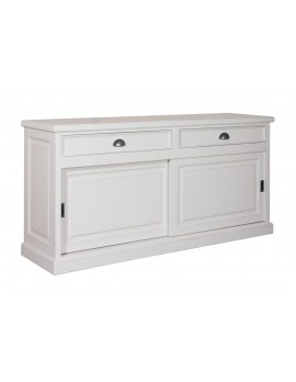 Anrichte Kiefer weiß, Kommode Kiefer weiß, Schrank Kiefer weiß,  Wohnzimmerschrank Eiche weiß Landhausstil, Breite 185cm