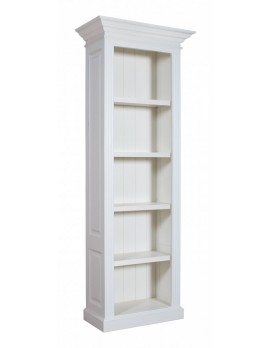 Bücherschrank weiß mit Pinie, Regal weiß, Schrank weiß, Kommode weiß, Wohnzimmerschrank weiß Landhausstil, Breite 76cm