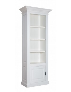 Bücherschrank weiß mit Pinie, Regal weiß, Schrank weiß, Kommode weiß, Wohnzimmerschrank weiß Landhausstil, Breite 96cm