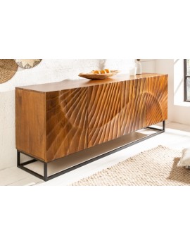 Sideboard braun,  Sideboard Massivholz, Sideboard Metall-Gestell, Breite 177 cm