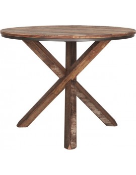 Esstisch Altholz, Esstisch Industriedesign, Esstisch rund, recyceltes Teakholz, Ø 100 cm