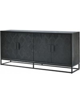 Anrichte Mango-Massivholz  , Sideboard Schwarz, Breite 195 cm