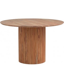 Runder Esstisch Naturholz,  Tisch rund Naturbraun, runder Tisch Massivholz-Tischplatte,  Durchmesser 120 cm