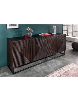 Sideboard Mangoholz braun, Sideboard Metallgestell, Breite 177 cm