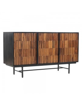 Anrichte Mangoholz , Sideboard Naturholz/Schwarz, Breite 130cm