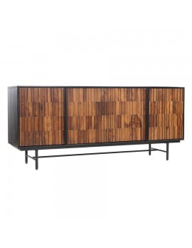 Anrichte Mangoholz , Sideboard Naturholz/Schwarz, Breite 174cm
