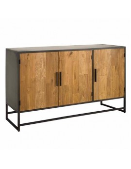 Anrichte Teakholz , Sideboard Naturholz/Schwarz, Breite 160cm