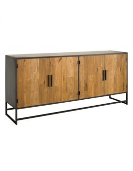 Anrichte Teakholz , Sideboard Naturholz/Schwarz, Breite 200cm