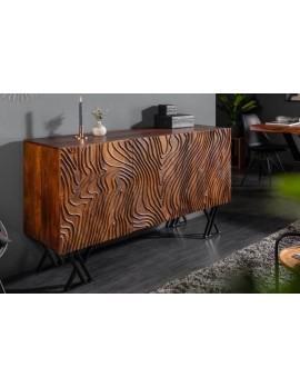 Sideboard aus Mangoholz, Sideboard Metallgestell in schwarz, Breite 160 cm