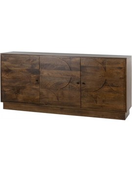 Anrichte Mango-Massivholz  , Sideboard Naturholz/ Dunkel, Breite 180 cm