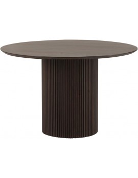 Runder Esstisch braun,  Tisch rund braun, runder Tisch Massivholz-Tischplatte,  Durchmesser 120 cm