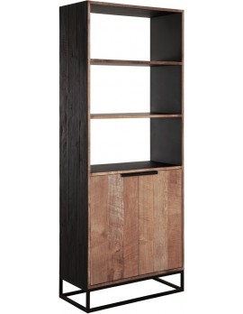 Bücherschrank Massivholz, Aktenschrank schwarz, Geschirrschrank Naturholz, Breite 80 cm