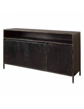 Anrichte Mangoholz, Sideboard Schwarz, Breite 155cm