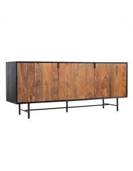 Anrichte Mangoholz, Sideboard Naturholz/Schwarz, Breite 180 cm