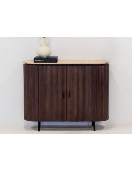 Sideboard, Breite 120cm, Mango Massivholz, braun/beige ,2 Türen