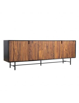 Anrichte Mangoholz, Sideboard Naturholz/Schwarz, Breite 220 cm