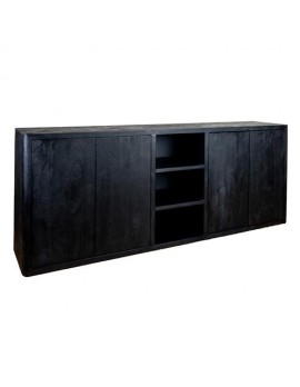 Anrichte Mangoholz, Sideboard Schwarz, Breite 220 cm