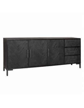 Anrichte Eichenholz, Sideboard Schwarz, Breite 220 cm