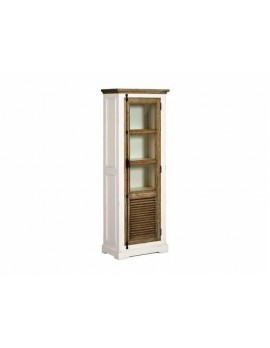 Vitrine Massivholz, Vitrine weiß-Waschung, 69cm