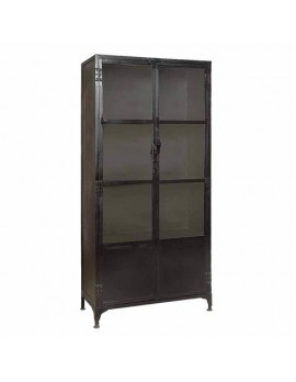 Vitrine Metall, Vitrine Schwarz/ antik, 90 cm