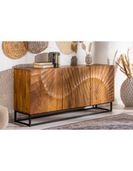 Sideboard braun,  Sideboard Massivholz, Sideboard Metall-Gestell, Breite 140 cm