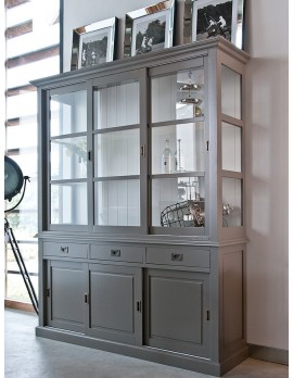 Wohnzimmerschrank Landhausstil, Vitrine Landhaus, Buffetschrank weiß, Breite 180 cm