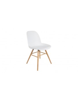 Stuhl weiß, Holzbeine