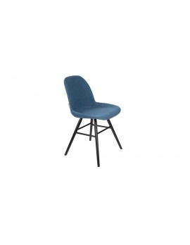 Stuhl blau, Holzbeine, Polyester