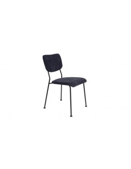Stuhl dunkel blau, Metallbeine