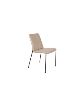 Stuhl beige, Metallbeine schwarz, soft