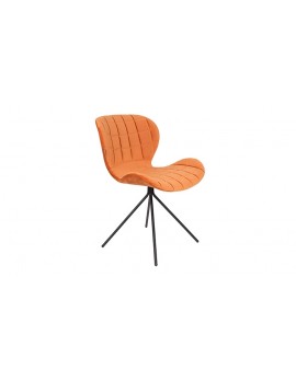 Stuhl orange, Metallbeine schwarz, soft