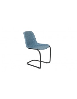 Stuhl blau, Metallbeine schwarz, Kunststoff