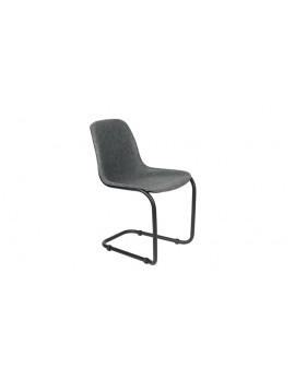 Stuhl grau, Metallbeine schwarz, Kunststoff