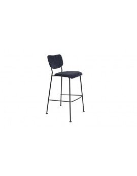 Stuhl dunkel blau, Metallbeine schwarz, soft