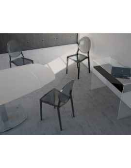 Stuhl grau transparent, Stuhl Polycarbonat grau