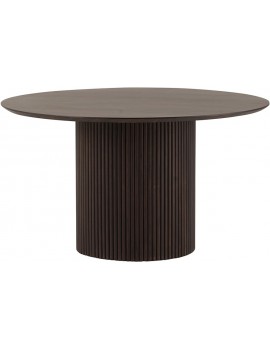 Runder Esstisch braun,  Tisch braun rund Massivholz, runder Tisch Massivholz-Tischplatte,  Durchmesser 140 cm