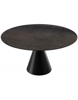 Runder Esstisch Keramik, Tisch rund Stahl-schwarz , Durchmesser 135 cm