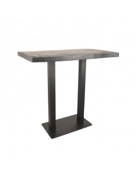 Bartisch schwarz, Bartisch Metall-Gestell schwarz,  Höhe 110 cm