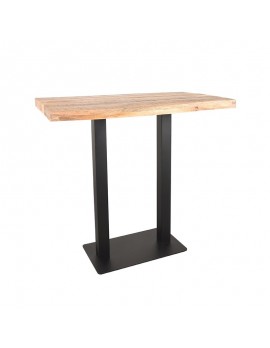 Bartisch Naturholz-Tischplatte Gestell-schwarz, Bartisch Holz-Metall,  Höhe 110 cm