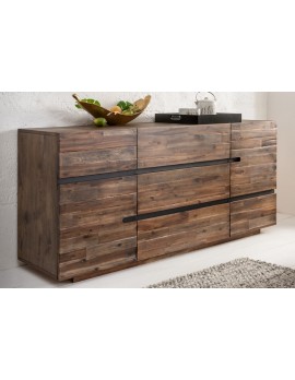 Sideboard braun schwarz,  Sideboard Massivholz, Sideboard schwarz, Breite 170 cm