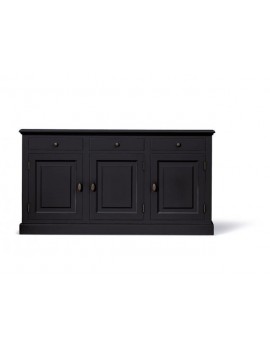 Sideboard schwarz, Schrank schwarz Landhaus, Anrichte schwarz  Landhausstil, Breite 177 cm