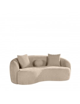 Sofa 2,5-Sitzer beige,  Sofa beige halbrund,  Länge 203 cm